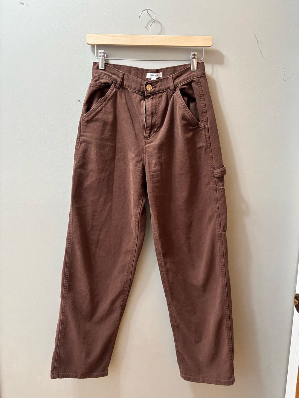 women’s garage brown carpenter wide leg pants size 1